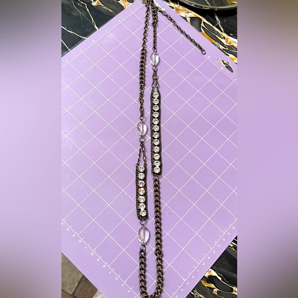 Sorrelli Necklace - Long Chain and Crystals - One Of A Kind - Picture 1 of 5